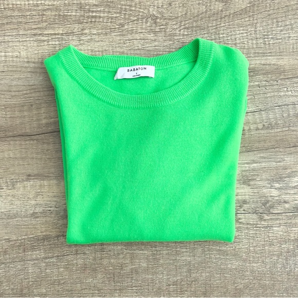 BABATON - Nathaniel Cropped Sweater Fluro Lime Green - Picture 4 of 7
